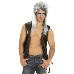 Pánska sivá parochňa s rockovým štýlom